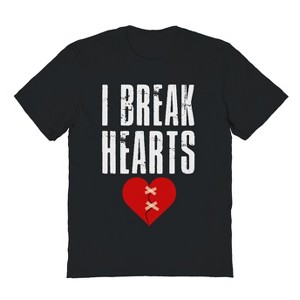 Rerun Island Men's I Break Hearts Short Sleeve Graphic Cotton T-Shirt - 1 of 3