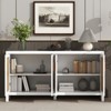 Rattan TV Stand With Wicker Doors, Adjustable Shelves, Storage Mid Century Modern TV Stand, Farmhouse Entertainment Center, Storage Cabinet - 3 of 4