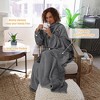 Catalonia Adult Wearable Fleece Blanket Snuggie, Super Soft Cozy Mink Micro Plush Wrap Throws Blanket Robe, Gift for Woman Man - 3 of 4
