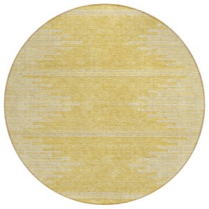 Gold And Ivory Abstract Washable Indoor Outdoor Area Rug - 1 of 4