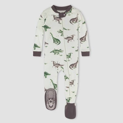 Image of Burt's Bees Baby® Baby Boys' Dino Footed Pajama - Green 3-6M