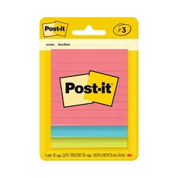 Post-it 3pk 3" x 3" Lined Notes 50 Sheets/Pad Poptimistic Collection