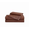 Brooklyn Loom Queen Flax Linen Sheet Set Brown - 2 of 4