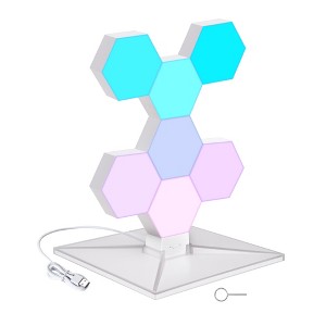 Yescom 7 Packs Hexagon Smart Light Modular LED Voice Control WIFI Décor Bar Bedroom Gifts - 1 of 4