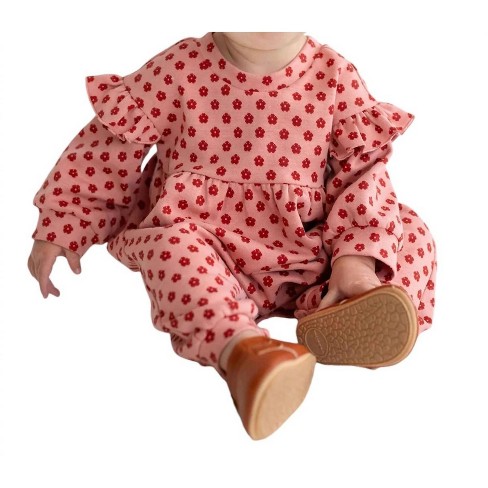 Mabel and Honey Long Sleeve Romper with Blue Floral Pattern main image 1