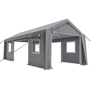 WhizMax Carport & Party Tent, Heavy Duty Portable Garage Car Port Canopy with 4 Roll-up Doors & 4 Windows - 1 of 4