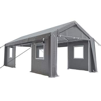 WhizMax Carport & Party Tent, Heavy Duty Portable Garage Car Port Canopy with 4 Roll-up Doors & 4 Windows