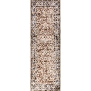 Nuloom Freesia Faded Floral Spill Proof Treated Pet Friendly Premium Machine Washable Area Rug - 1 of 4