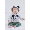 Disney Classics Mickey Mouse Winnie the Pooh Baby Hoodie Bodysuit and Pants 3 Piece Outfit Set Newborn to Infant - 2 of 4