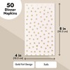 Juvale 50 Pack Gold Star Party Napkins - Disposable White and Gold Dinner Napkins for Birthday, Graduation (3-Ply, 4x8 In) - 4 of 4
