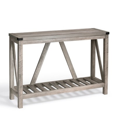 Crestlive Products Entryway Table - Wood Console Table with Shelves, Farmhouse Sofa Table for Entryway, Living Room, Hallway