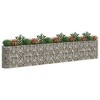 vidaXL Gabion Raised Garden Flower Bed - Galvanized Iron - Silver - 212.6" L x 19.7" W x 39.4" H - 3 of 4