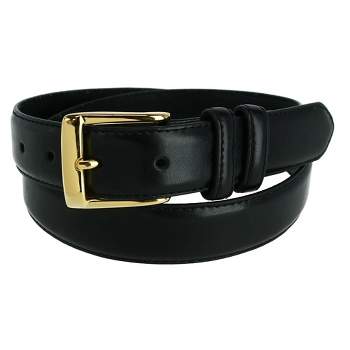 CTM Men's Leather Gold Buckle Belt