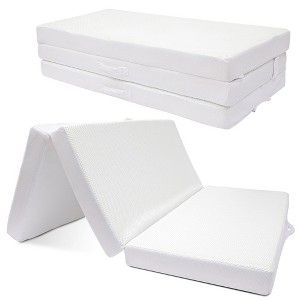 Cheer Collection 4" Tri-Fold Mattress with Soft Rayon from Bamboo Washable Cover - 1 of 4