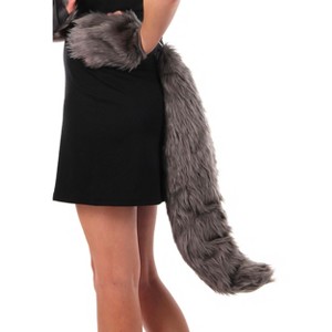 HalloweenCostumes.com One Size Fits Most Women Women's Deluxe Oversized Wolf Tail, Gray - 1 of 3