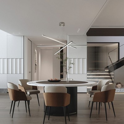 MAYEERTY Pendant Lighting Fixture in Silver Integrated LED