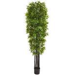 Nearly Natural 7’ Bamboo Artificial Tree with Black Trunks UV Resistant (Indoor/Outdoor)