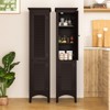 Tangkula Freestanding Bathroom Storage Cabinet Tall Narrow Storage Cabinet with 1 Adjustable Shelf 1 Drawer and 2 Doors Gray/Coffee/Black/White - 4 of 4