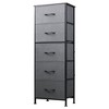5-Drawer Tall Fabric Dresser with Wood Top, Storage Organizer Chest for Bedroom, Closet, Hallway, Sturdy Steel Frame - 2 of 4