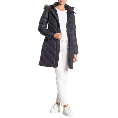 Women's Mid Length Faux Fur Hooded Puffer Jacket - Larry Levine