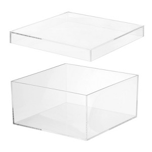 Unique Bargains Square Cube Clear Acrylic Box with Lid for Candy Tiny Jewelry Display - 1 of 4
