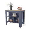 ORRD Modern Kitchen Island with 2 Open Shelves, Multifunctional Storage Organizer in Kronos Fresno & Kronos Blue, Easy Assembly, 40" Wide - 2 of 4