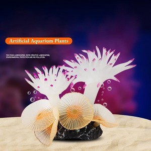 Artificial Aquarium Plant, Simulation Coral Tree Ornament Decor for Fish Tank, Landscaping Decoration, Realistic Water Plant, Pink+White - 1 of 3