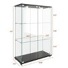 INFURNIC Decorative Bookshelf Modern Glass Display Cabinet with 2 Doors and 3 Shelves for Living Room, Black, 32.09"*14.37"*47.9" - 2 of 4