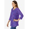 Woman Within Perfect Printed Three-Quarter Sleeve V-Neck Tee - 4 of 4