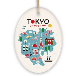 Minimalistic Elegant Tokyo Cultural Ornament, Vintage Japanese Landmarks Gift| OrnamentallyYou - 1 of 4