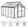 Garvee 6x10 FT Walk-In Greenhouse, Aluminum Frame Polycarbonate Panels, Roof Vent, Gutters, Ground Anchors, Lockable Sliding Door, Black - 4 of 4