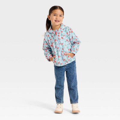 Детские куртки Cat & Jack Toddler Girls' Strawberry Printed Windbreaker Jacket - Cat & Jack™ Blue 2T — фото 3