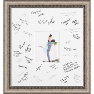 Lyla Signature Mat Picture Frame – Guest Book Alternative for Weddings, Graduations, or Retirement – Autograph Photo Mat for Signature Board - 1 of 4