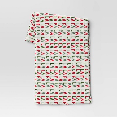 'Fa La La' Printed Plush Christmas Throw Blanket - Wondershop™