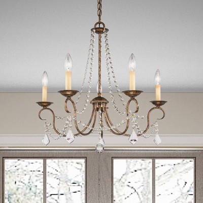 Brushed Nickel Mini 5-Light Candelabra Chandelier