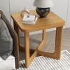 Lirago Solid Wood Rectangular Side Table in Natural Finish Modern Minimalist Design Multi-Functional Living Room Accent Table 24"H x 24"D x 24"W - 2 of 4