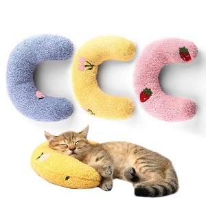A set of 3 small pillows for cats, super soft and fluffy pet soothing toy pillow to relieve joint discomfort, sleep improvement, machine wash version - 1 of 4