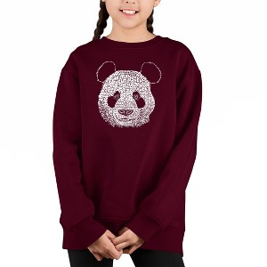 LA Pop Art Panda - Girl's Word Art Crewneck Sweatshirt - 1 of 3