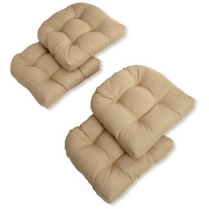Blazing Needles, 19-inch U-Shaped Spun Polyester Outdoor Tufted Dining Chair Cushions (Set of 4) - 1 of 1