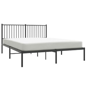 vidaXL Industrial Style Metal Bed Frame with Headboard, Powder-Coated Steel Construction, Supportive Slats and Legs - 1 of 4