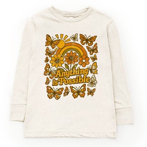 The Juniper Shop Anything Is Possible Daisies Youth Long Sleeve Tee - L - Natural - 1 of 4