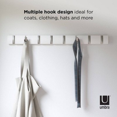 Umbra Flip 8 Sleek White Hardwood Wall Hook