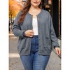 Agnes Orinda Women's Plus Size Classic Long Sleeve Knit Casual Front Button Down Cardigan - 2 of 4