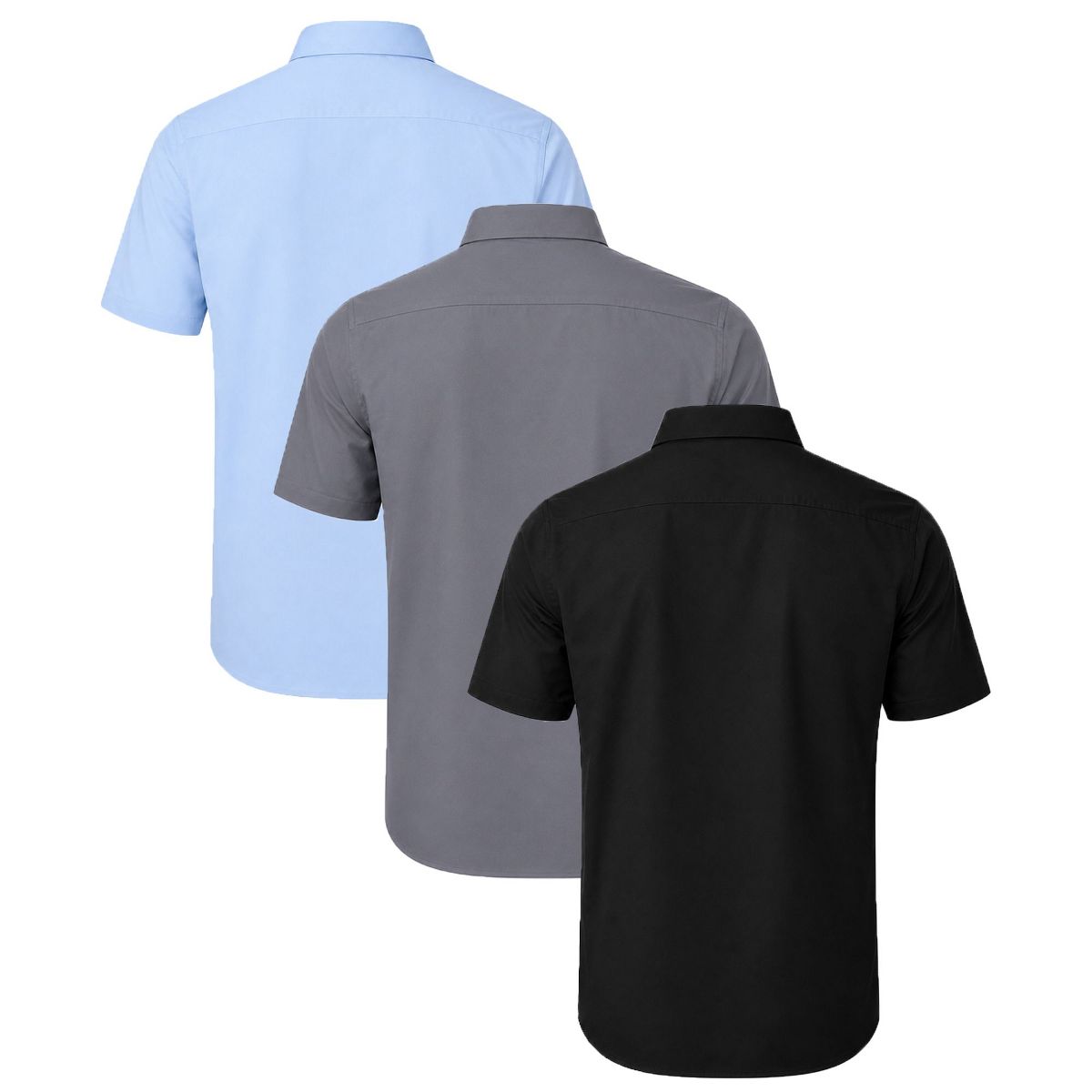 Galaxy James Tailor Men's Slim Fit Long Sleeve Stretch Dress Shirt-3 Pack - thumbnail 2