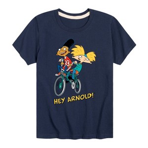 Boys' - Hey Arnold! - Arnold and Gerald on Bike Short Sleeve Graphic T-Shirt - 1 of 4