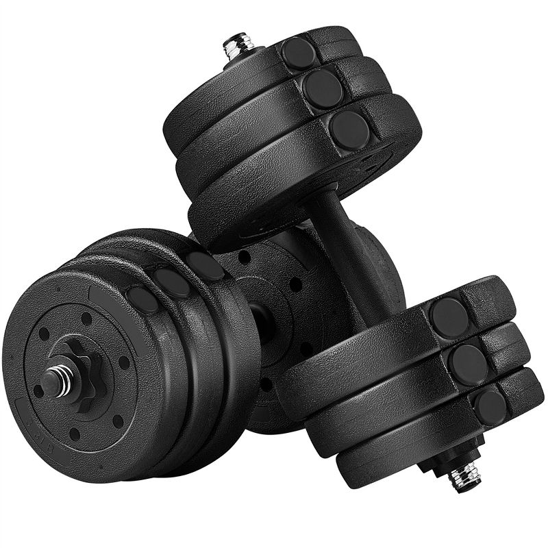 Yaheetech Adjustable Dumbbell Weight Set For Home Gym, Black, 1 of 7