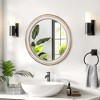 Whisen Round Distressed Vintage Wooden Wall Mirror for Bathroom Vanity or Decoration - Antique Natural - 3 of 4