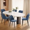 Set of 2 Modern Upholstered Dining Chairs with Padded Seat and Wood Legs, Fabric Side Chairs for Kitchen, Dining Room, or Café - 2 of 4