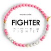 ETHIC GOODS Women's 4mm Morse Code Bracelet [FIGHTER] - Pink Howlite & Howlite - 2 of 4