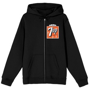 7UP Always Seven Up Dice Art Long Sleeve Adult Black Zip-Up Hoodie-Large - 1 of 4